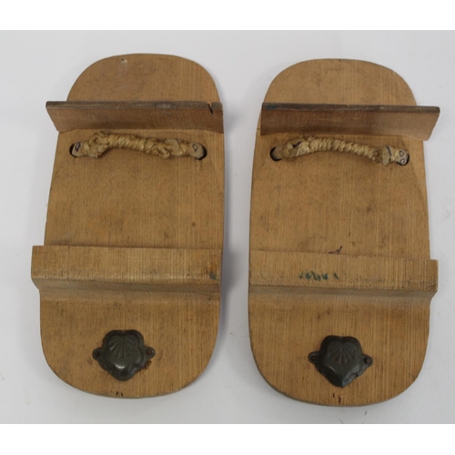 411 - Pair of vintage Japanese wooden 