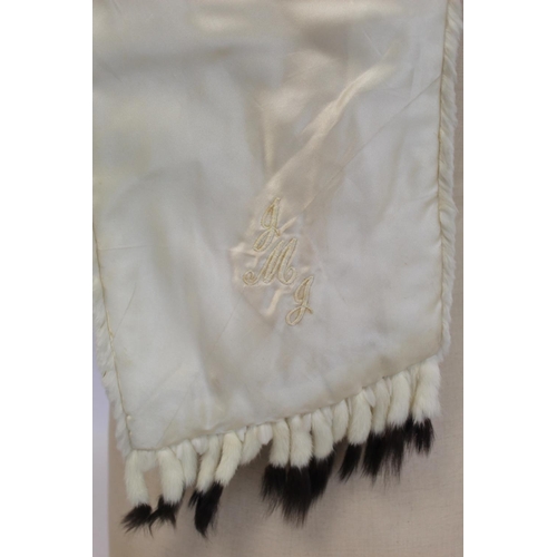 419 - Vintage ermine stole retailed by Browns of Chester; a fur muff labelled for St. Bernhard of London; ... 