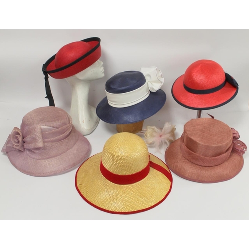 434 - Collection of six vintage lady's occasion hats circa 1980s/1990s, including Bermona Trend and Fascin... 