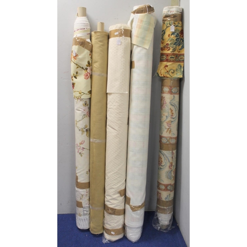 447 - Five rolls of furnishing fabric, including Fairford Warwick approx. 14 metres, exclusive prestigious... 