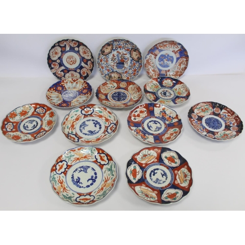 346 - Collection of twelve late 9th/early 20th century Japanese Imari plates, each approx. 22cm diam.  (12... 