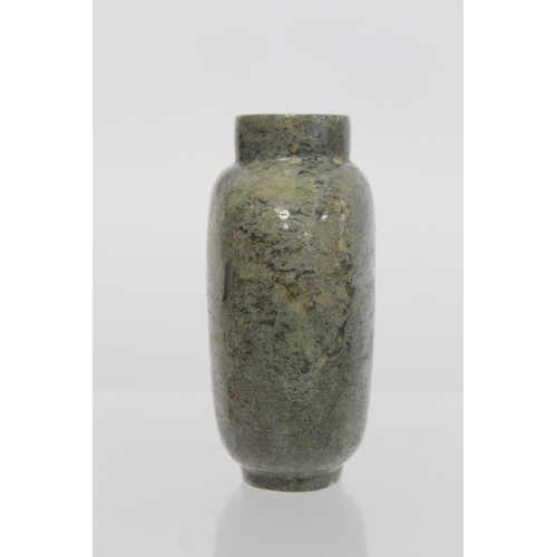 362 - 19th/20th century Chinese large table snuff bottle of mottled green moss agate type stone, lacking s... 