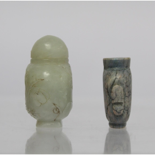 366 - 19th/20th century Chinese miniature snuff bottle of turquoise stone, lacking stopper, 3.5cm high and... 