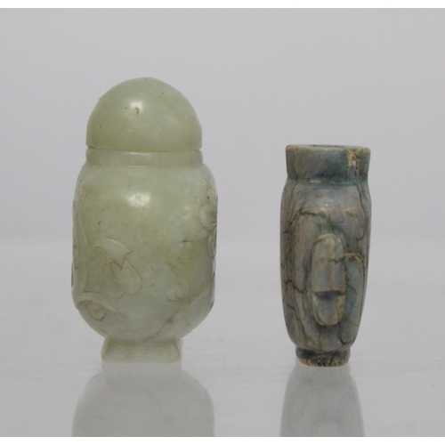 366 - 19th/20th century Chinese miniature snuff bottle of turquoise stone, lacking stopper, 3.5cm high and... 