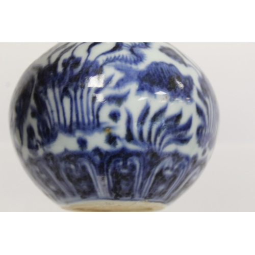 378 - Antique Chinese Ming style blue and white porcelain vase of double gourd form with underglaze blue f... 