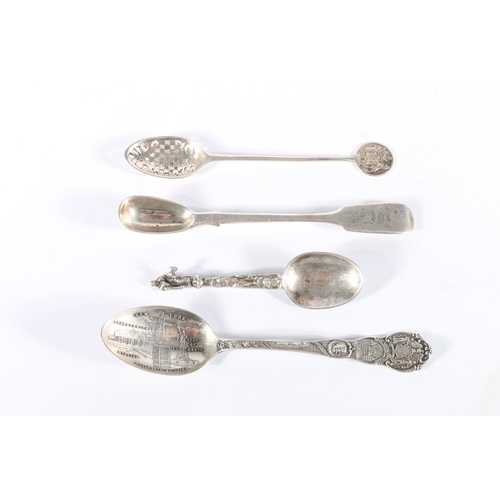90 - Sterling silver spoon, Clawner and Co, London, 1880, 23g a silver sifting spoon, London, 14g sterlin... 
