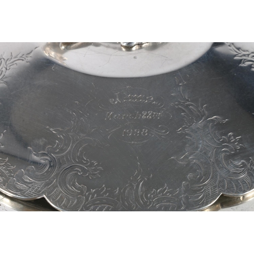 99 - Sterling silver butter dish with lid mounted with cow, George Fox, London, 1861, 356g.