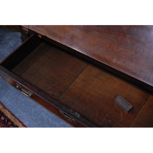 383 - Georgian mahogany bureau cabinet, the cabinet top with two panelled doors enclosing shelves, above a... 