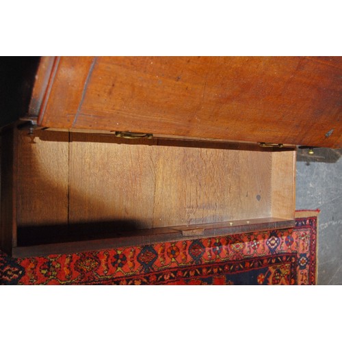 383 - Georgian mahogany bureau cabinet, the cabinet top with two panelled doors enclosing shelves, above a... 