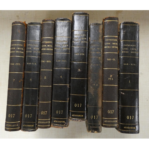 76 - MUSEO BRITANNICO.  Librorum Impressorum ... Catalogus. 7 vols. in eight. Rubbed & worn dark half... 