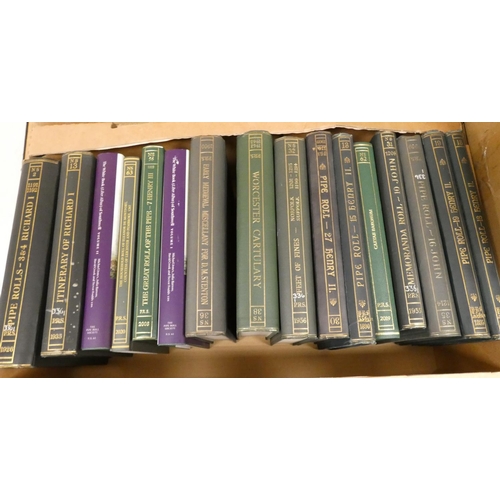 89 - PIPE ROLL SOCIETY.  Publications. 101 various vols. Orig. cloth. Ex lib. Liverpool At... 