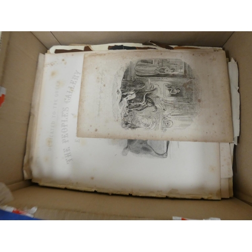 94 - Various.  A carton of various vols., engraved plates, photographs, etc. & a small cart... 