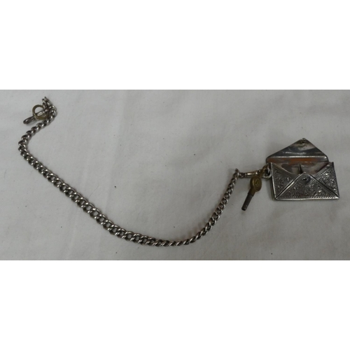 103 - Vintage silver watch guard chain, 20g.