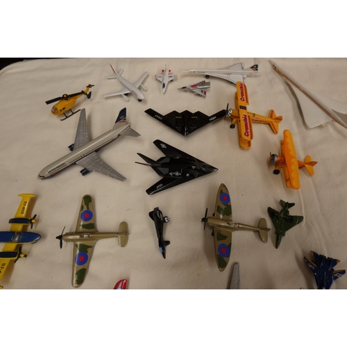 33 - Matchbox die cast planes including Boeing 747, Concorde, Stealth Bomber, etc.