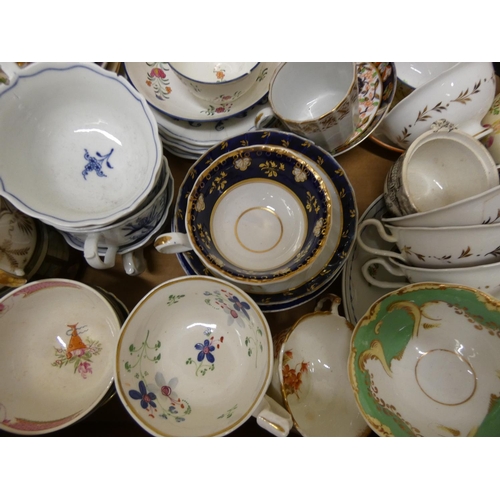 65 - Large box of antique tea ware and cabinet cups.