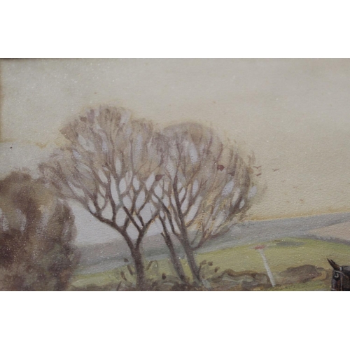 247 - Manner of Lionel Edwards.Hunting scene.Watercolour and gouache.55cm x 58cm.... 