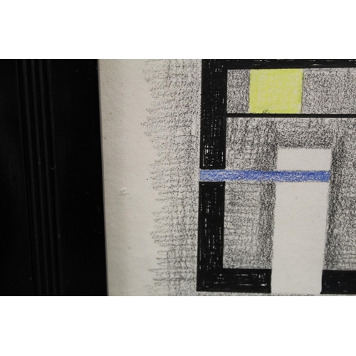 287 - Attrib. Burgoyne Diller (American 1906-1985).Geometric abstract.Pencil, crayon and ink.53cm x 17cm.S... 