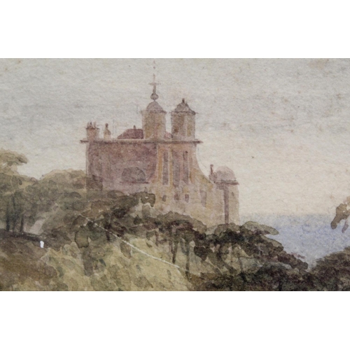 307 - William Turner of Oxford (1789-1862).Extensive parkland view with dell and turreted folly.Watercolou... 