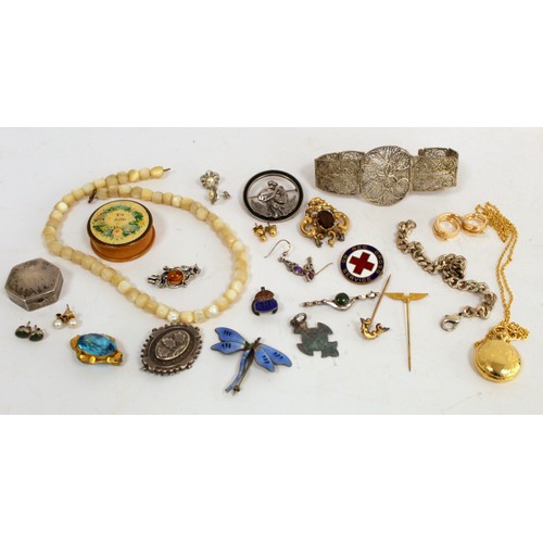 76 - Silver filigree bracelet and various other items, some gold and silver.PLEASE NOTE THERE IS NOW NO B... 