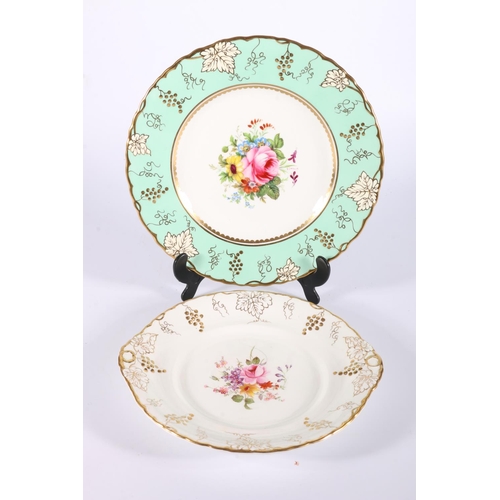 3 - Two Royal Crown Derby bone chine 'Vine' cabinet plates, 26cm and 25cm diameter. (2)