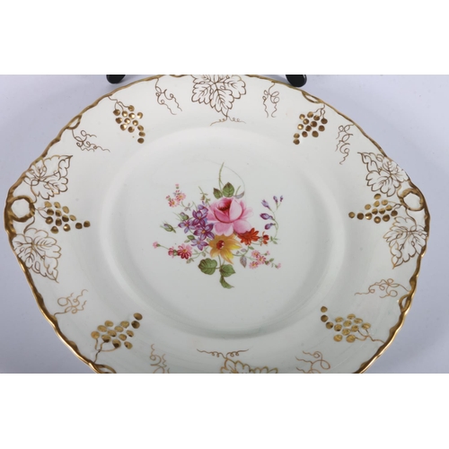 3 - Two Royal Crown Derby bone chine 'Vine' cabinet plates, 26cm and 25cm diameter. (2)