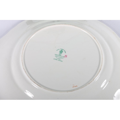 3 - Two Royal Crown Derby bone chine 'Vine' cabinet plates, 26cm and 25cm diameter. (2)