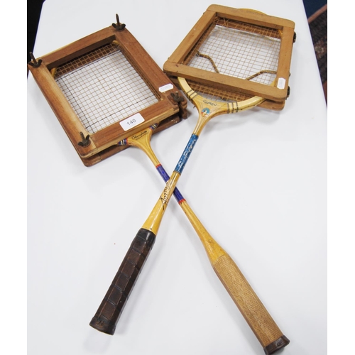 243 - Cameo badminton racquet and a Champion badminton racquet, both with stretchers.  (2)