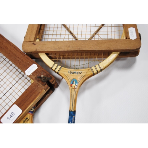 243 - Cameo badminton racquet and a Champion badminton racquet, both with stretchers.  (2)