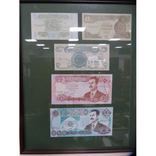 100 - Two framed banknote displays.