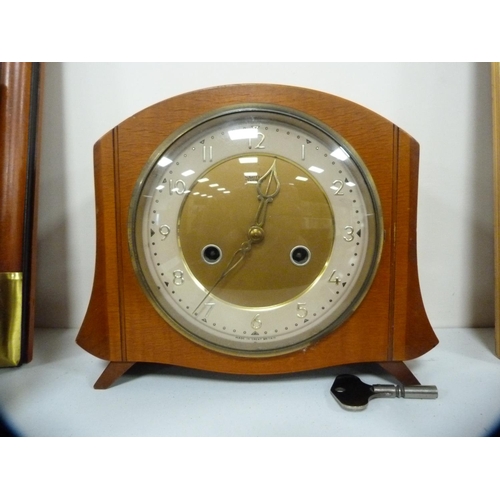 120 - Smith's mantel clock and two others.  (3)