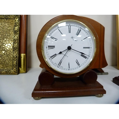 120 - Smith's mantel clock and two others.  (3)