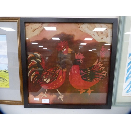 123 - B ParsonsWigtown Bay, Parrots in Paradise limited edition print and another fabric picture.  (3)... 