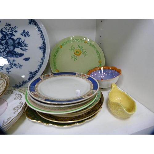 132 - Collection of decorative blue and white ceramics including Willow pattern, Spode, Carlton Ware plate... 