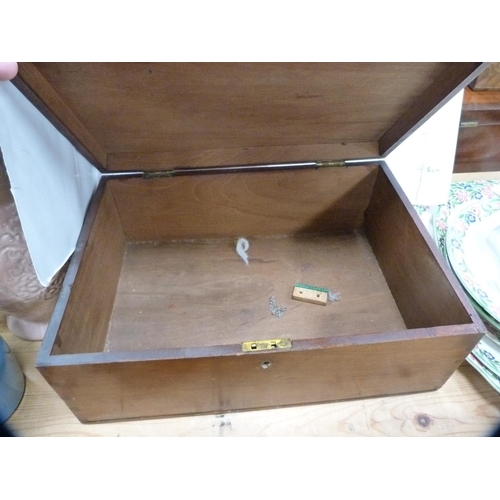 167 - Victorian inlaid work box and another mahogany box.  (2)