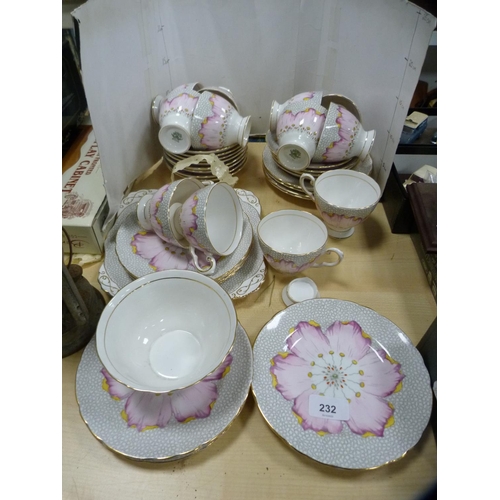 232 - Tuscan floral decorated tea set.