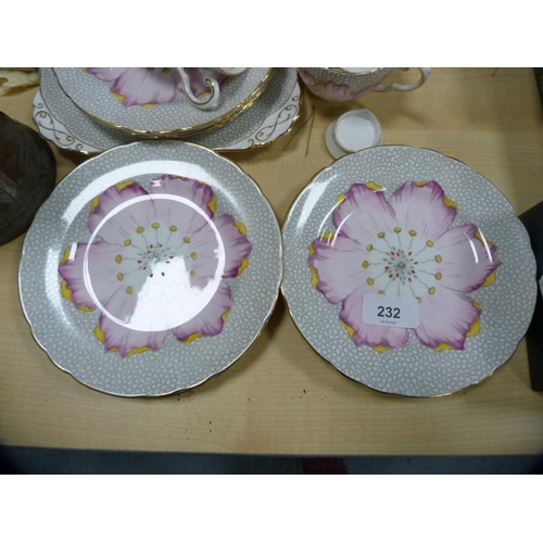 232 - Tuscan floral decorated tea set.