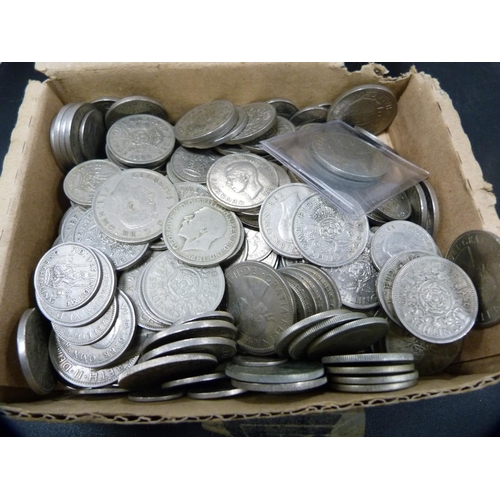 282 - Large collection of George V and later florins, half crowns and shillings.