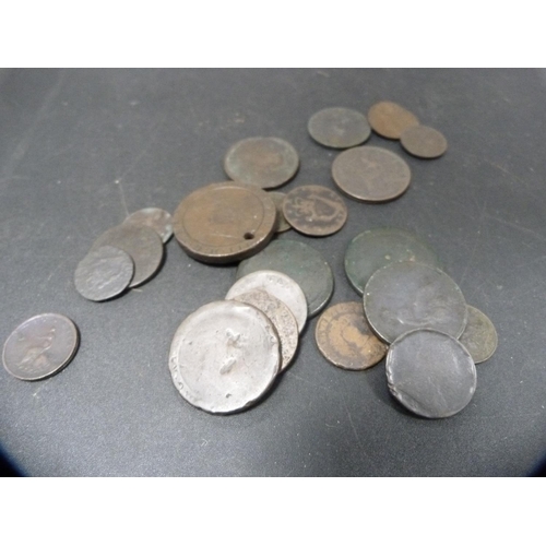 287 - George III copper coinage, mostly in worn and rubbed condition, including cartwheel penny and other ... 