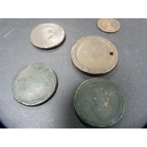 287 - George III copper coinage, mostly in worn and rubbed condition, including cartwheel penny and other ... 