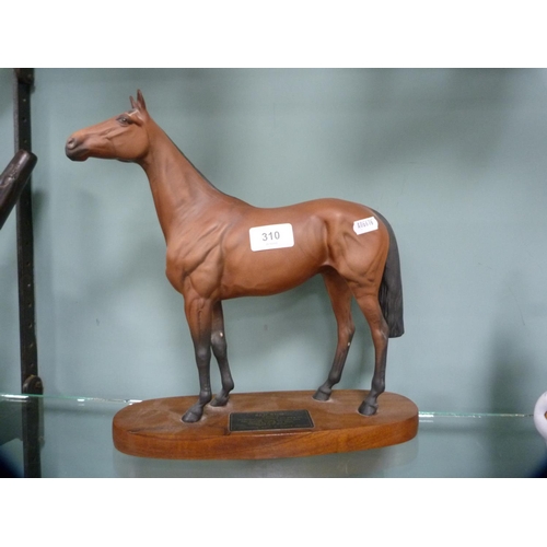 310 - Beswick Connoisseur model, 'Red Rum', on a fixed plinth base.