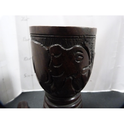 311 - African-style hardwood mortar and pestle.