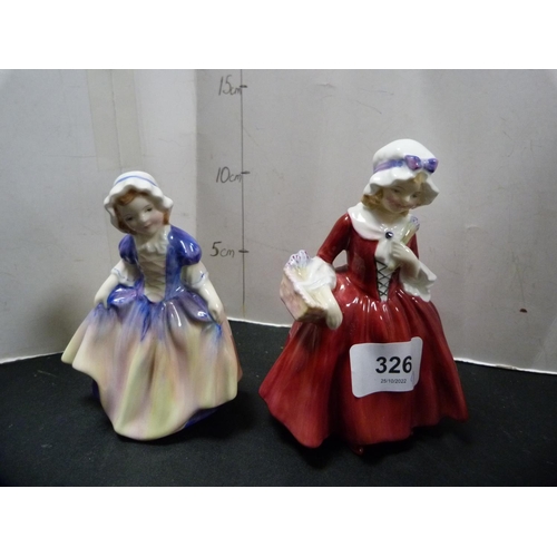 326 - Two Royal Doulton figures, 'Lavinia' and 'Dinky Do', and a Royal Doulton jug, 'Old Curiosity Shop'.&... 