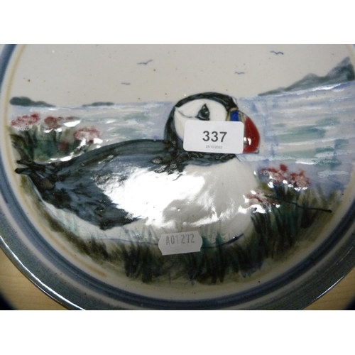 337 - Highland Stoneware hand-painted dish.