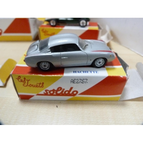 357 - Four Solido boxed miniature vehicles to include Lancia Stratos, Matra 670, Cooper F2 and a Fiat Abar... 