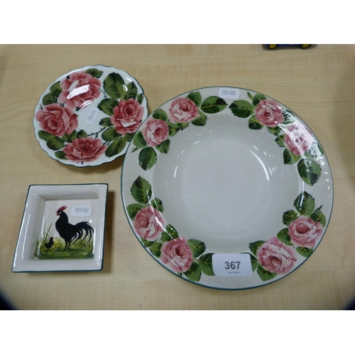 367 - Wemyss plate, saucer and dish.  (3)