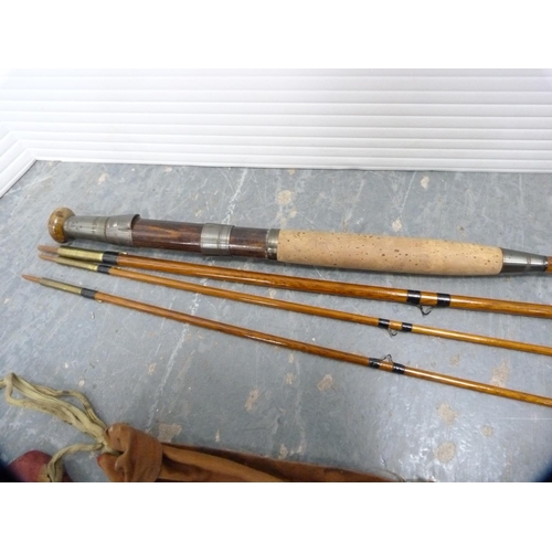 380 - Split cane fishing rod.