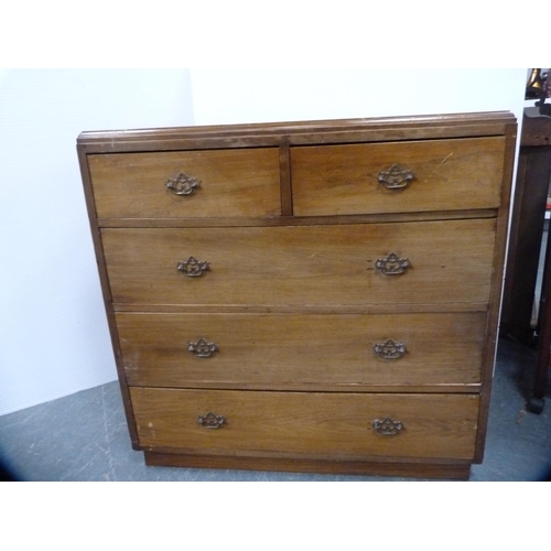 382 - Mahogany chest of two short and three long drawers.