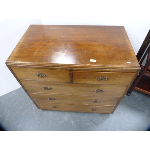 382 - Mahogany chest of two short and three long drawers.