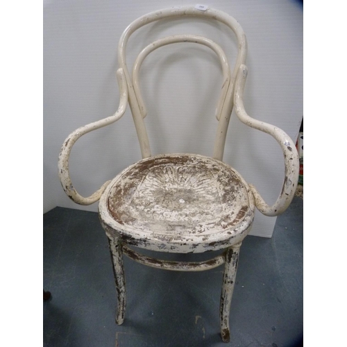 390 - White-painted bentwood chair.