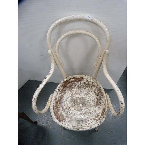 390 - White-painted bentwood chair.